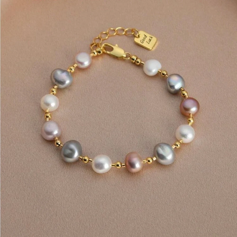 Pearl Bracelet 18k plated gold - Picture 1 of 4